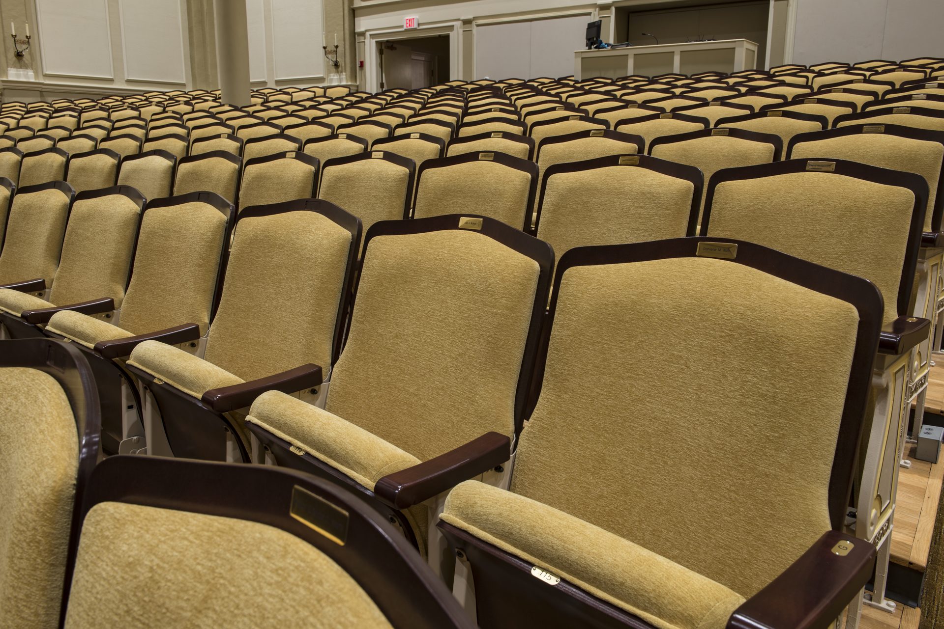 St. Cecilia auditorium seating install